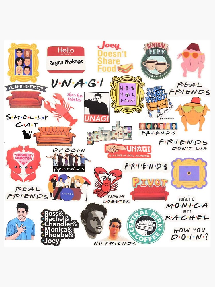 Friends Sticker Bundle, Friends TV Show, Waterproof Stickers, Central Perk  Sticker, Laptop Sticker 