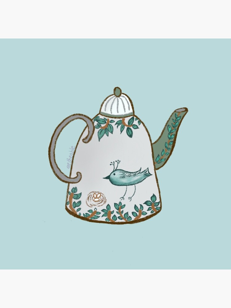 Colourful Cute Tea Pot with green design Mask Greeting Card for Sale by  aetheablee