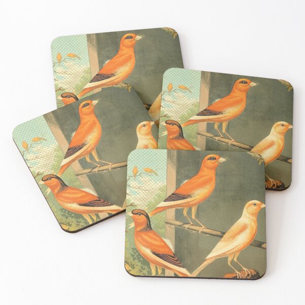Item preview, Norwich Canaries Cage Birds Art Prints Old Painting Antique Drawing designed and sold by halleinstyle.