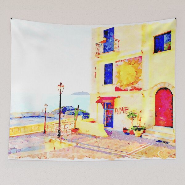 Item preview, Foreshortening with sea and building with murals designed and sold by Giuseppe Cocco.
