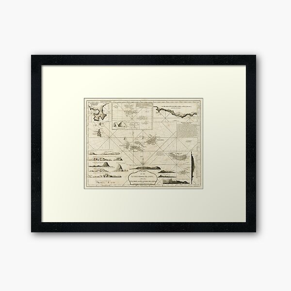 Vintage Map of The Azores Islands (1797) Framed Art Print