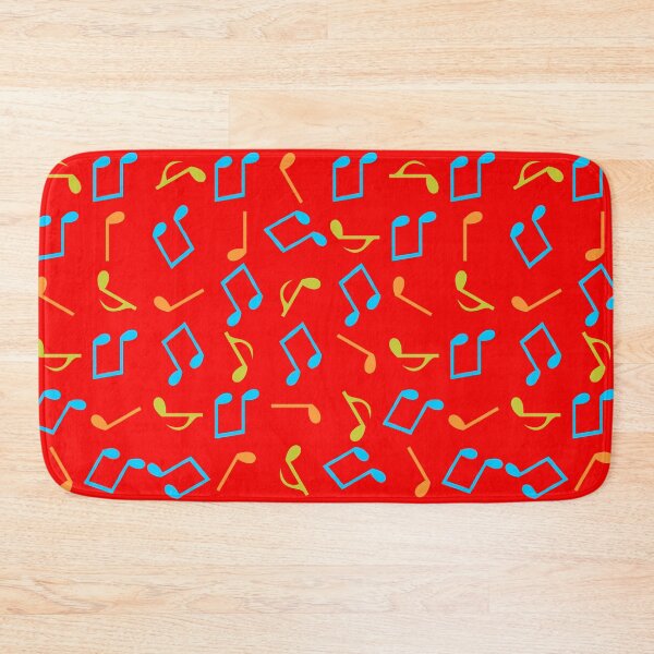 Item preview, Colorful music notes - red background designed and sold by Carrie_Anne_Designs.