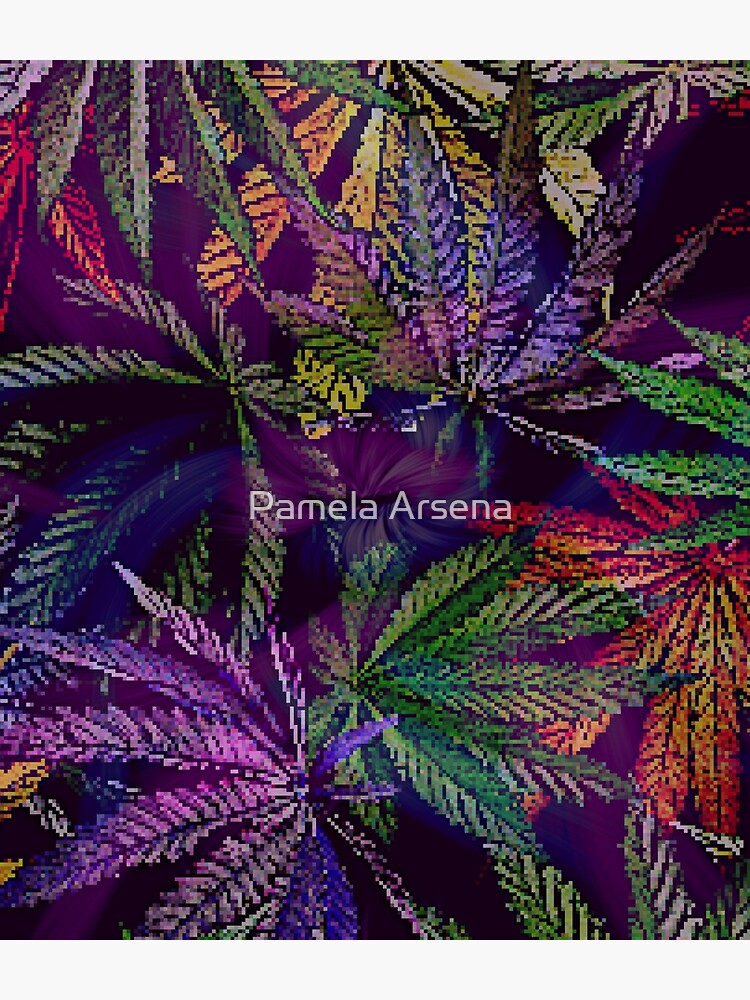 Psychedelic Marijuana Cannabis Leaves by xpressio