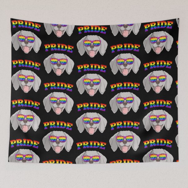 Item preview, Gay Pride Weimaraner Dog with LGBT Rainbow Sunglasses designed and sold by fatamyfan1.