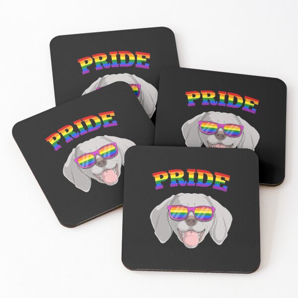 Item preview, Gay Pride Weimaraner Dog with LGBT Rainbow Sunglasses designed and sold by fatamyfan1.