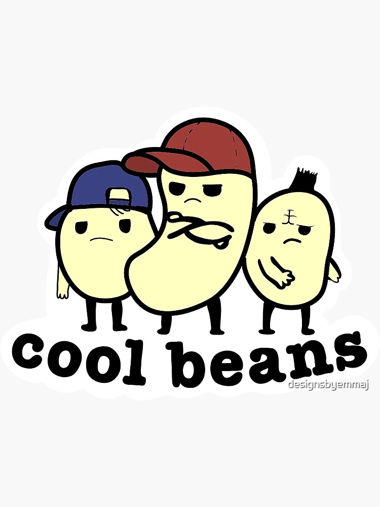 “Cool beans sticker” Sticker for Sale by designsbyemmaj | Redbubble