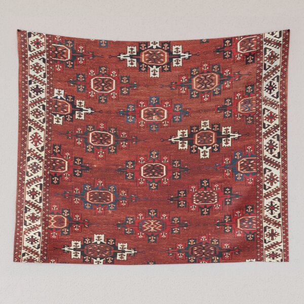 Item preview, Yomut Turkmenistan Antique Rug Print designed and sold by Vicky Brago-Mitchell®.