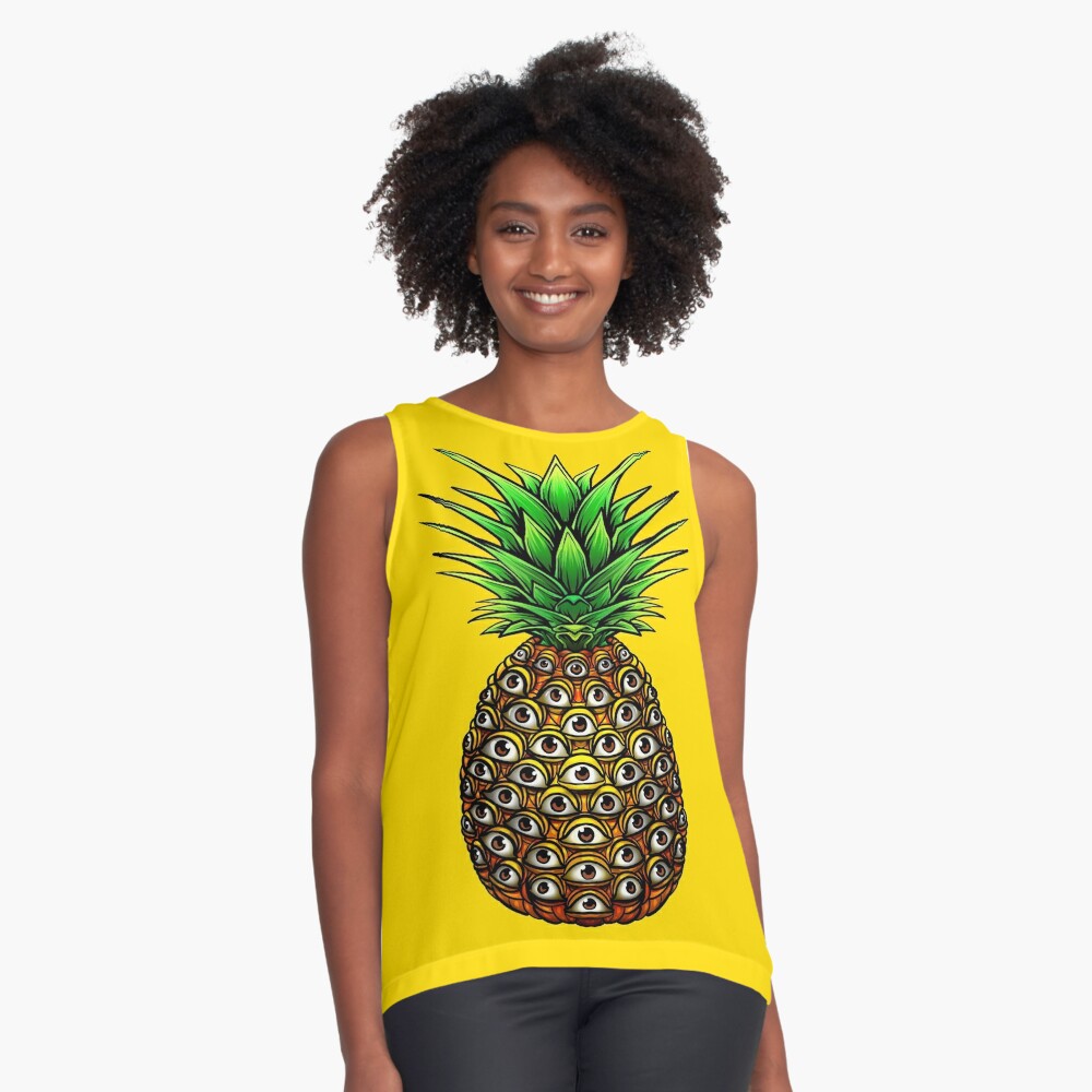 Psychedelic Pineapple With Eyes Trippy Design Art Print for Sale