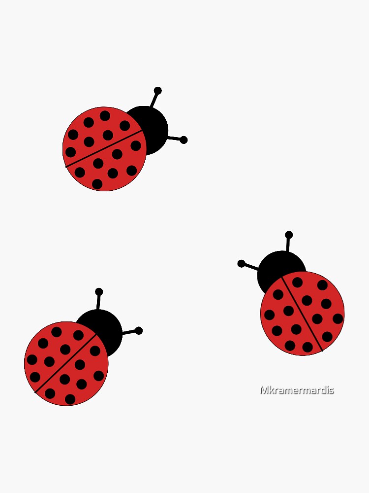 Ladybug Initial F Round Stickers