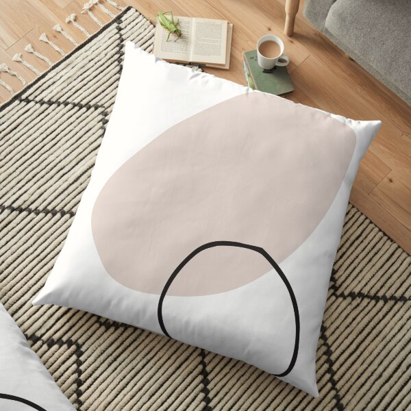 Minimal Abstract Geometric Shapes Line Art Floor Pillow