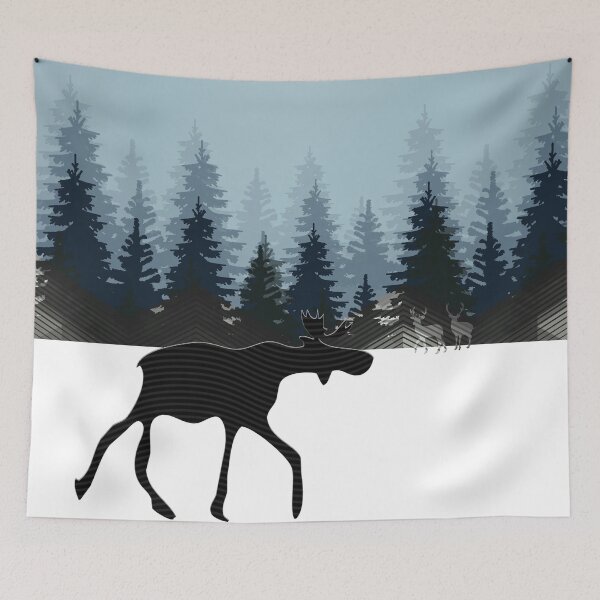 Item preview, WINTER WALK OF A MOOSE I designed and sold by Pia Schneider.
