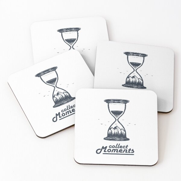 Item preview, Collect Moments. Hourglass. Mountains, Travel, Adventure. Motivational Quote designed and sold by Sloth Astronaut.