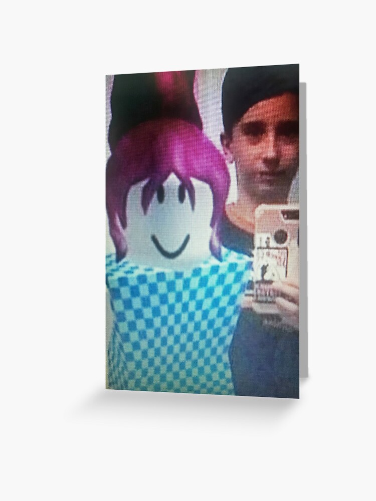 Roblox Girlfriend Kid Greeting Card By Mfthom04 Redbubble - kid taking selfie with roblox