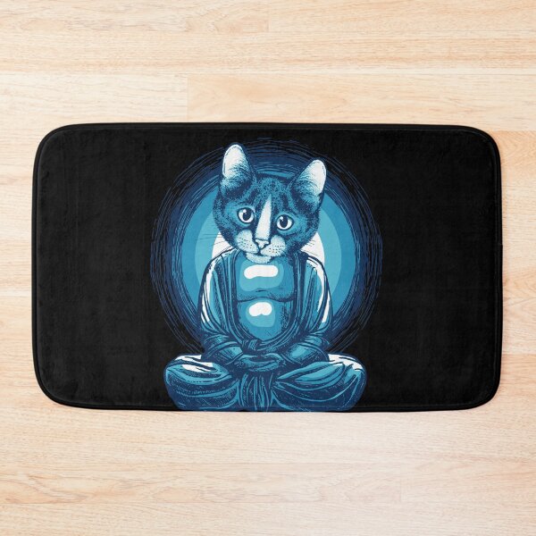 Item preview, Sitting Buddha Cat Cute Zen Buddhism Meditation Design designed and sold by Delightfully Cynical.