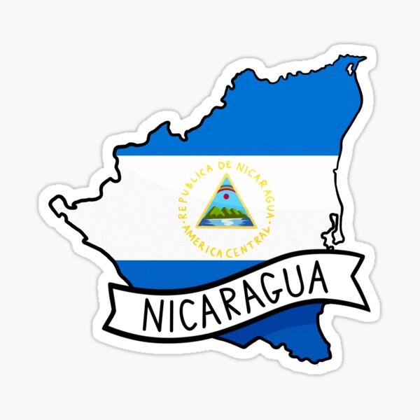 Item preview, Nicaragua Flag Map Sticker designed and sold by Drawingvild.