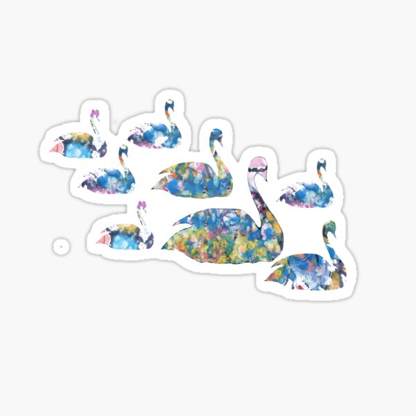 Watercolor swans Sticker