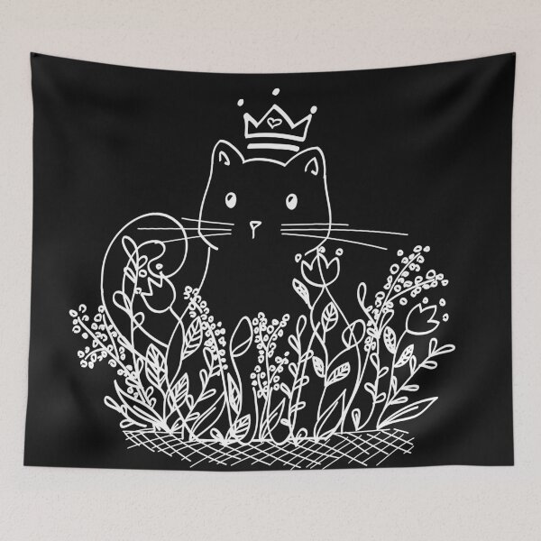 Item preview, Crowned Cat with flowers designed and sold by crismk.