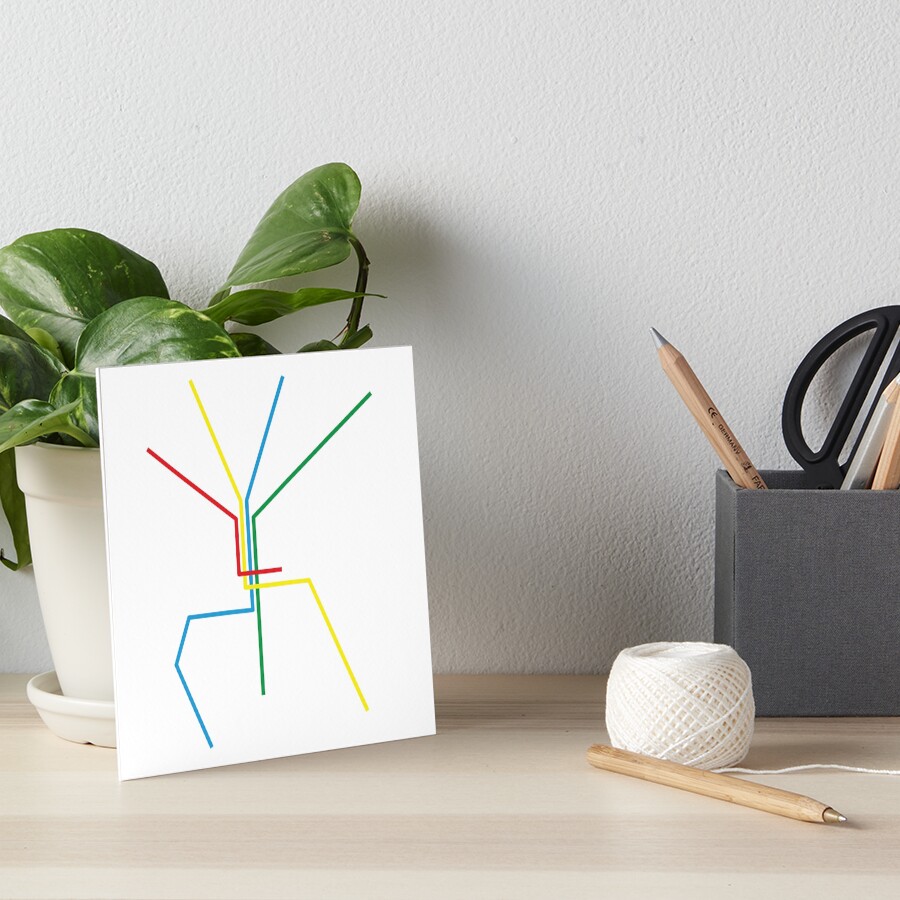 Bielefeld Rail Map Art Board Print