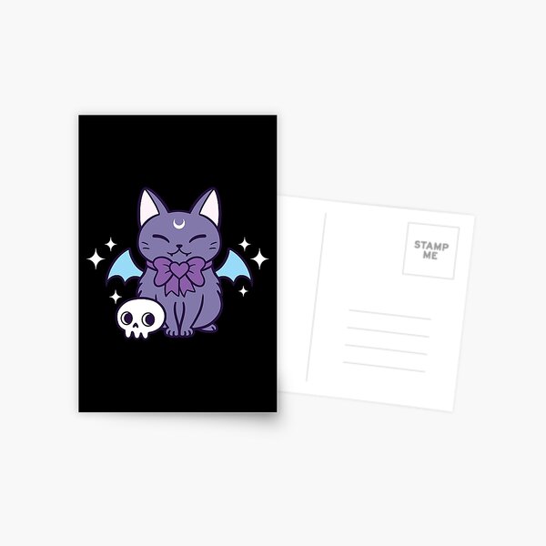 Bat Kitten // Black | Nikury Postcard