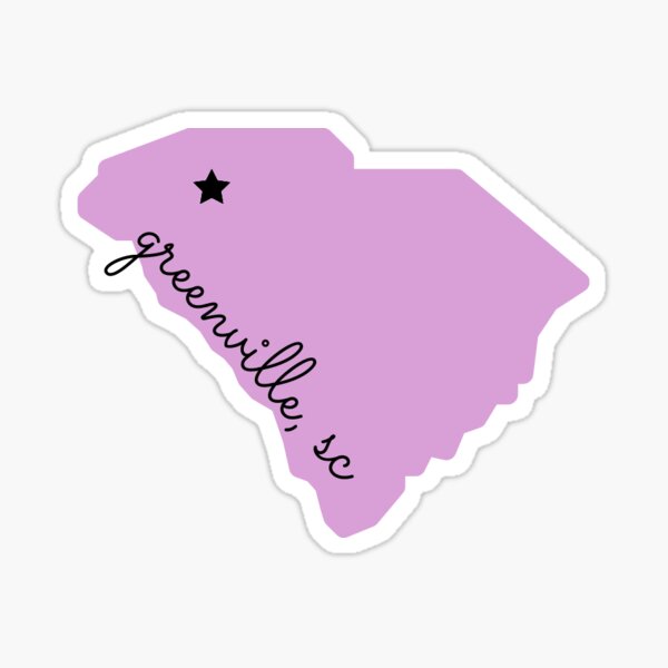 Item preview, Greenville South Carolina Purple Sticker designed and sold by ceceandcharlie.