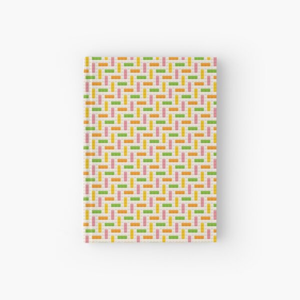 Citrus Herringbone Bricks Cross Stitch Pixel Art Hardcover Journal