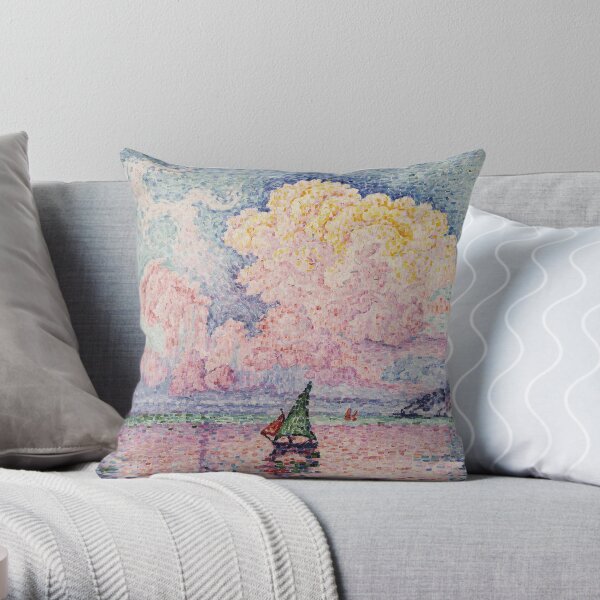 Paul Signac - Pink Clouds, Antibes Throw Pillow