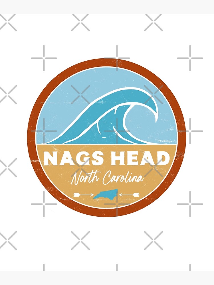 Disover Nags Head Beach North Carolina - Retro OBX Ocean Beach Wave Premium Matte Vertical Poster