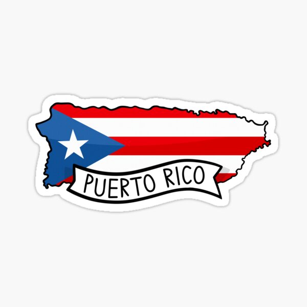 Puerto Flag Map Sticker Sticker