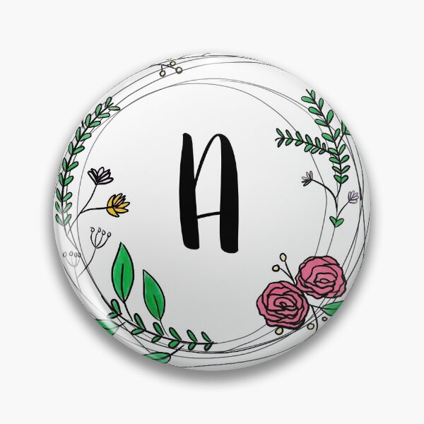 Item preview, Floral initial wreath (A) designed and sold by CleverBerry.