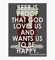 Ben Franklin on Beer Photographic Print
