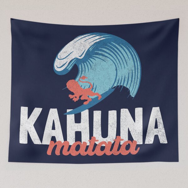 Item preview, Kahuna Matata Lion Surfer designed and sold by SharksOnShore.