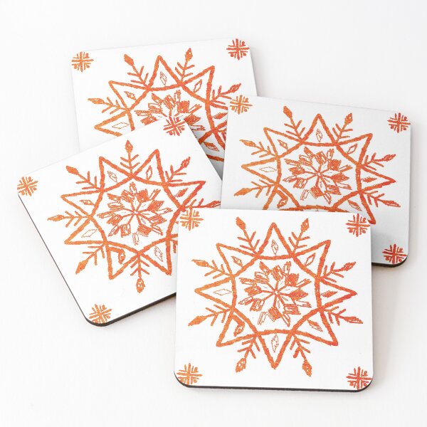 Item preview, Orange Moroccan Berber drawings-Pattern designed and sold by RabiaDesigns.