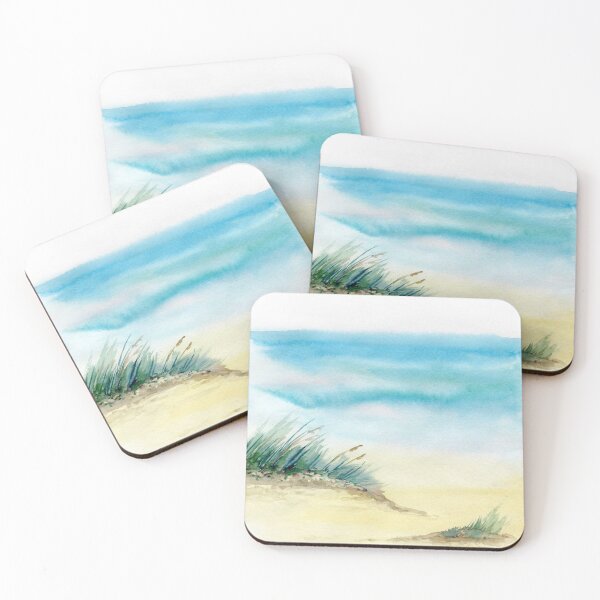 Item preview, Seaside Ocean Dune Beach Watercolor Scene designed and sold by BeUTwo.