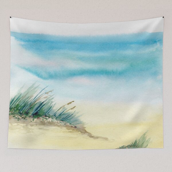 Item preview, Seaside Ocean Dune Beach Watercolor Scene designed and sold by BeUTwo.