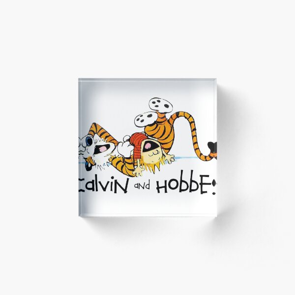 calv and hobb laugh 21 Acrylic Block
