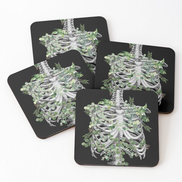 Item preview, Ribcage, rib cage, anatomy skeleton eucaliptus leaves designed and sold by Collagedream.