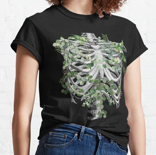 Ribcage, rib cage, anatomy skeleton eucaliptus leaves Classic T-Shirt