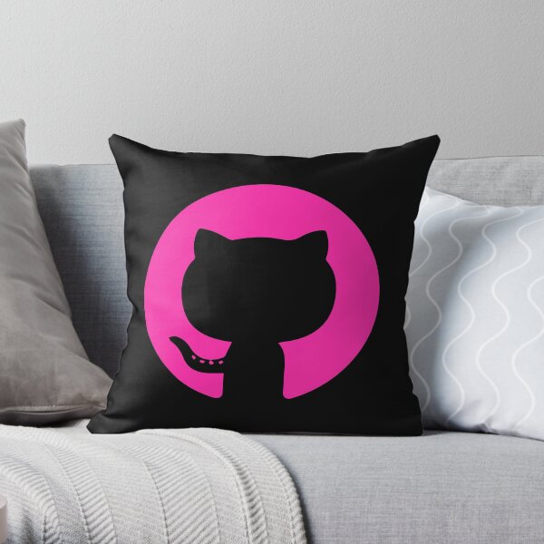 Github in Pink Throw Pillow