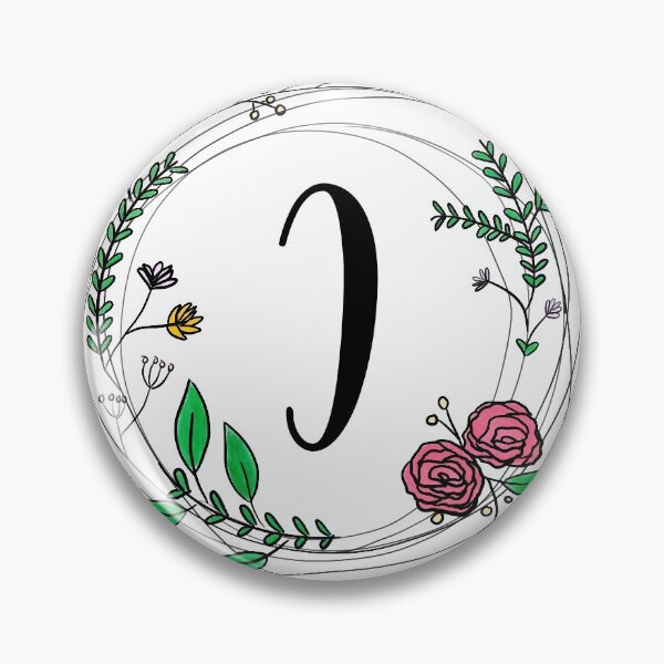 Item preview, Floral initial wreath (I) designed and sold by CleverBerry.