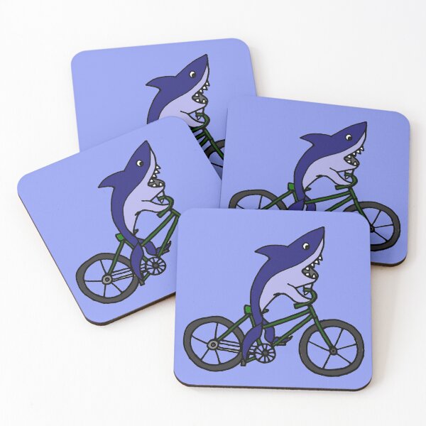 Item preview, Funny Blue Shark Riding Bicycle designed and sold by Nature's Fancy.