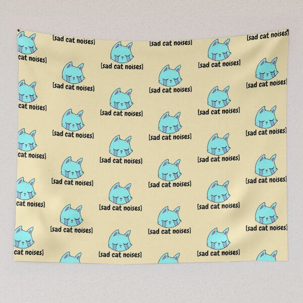 Item preview, Sad Cat Noises Blue designed and sold by DWaffleDesigns.