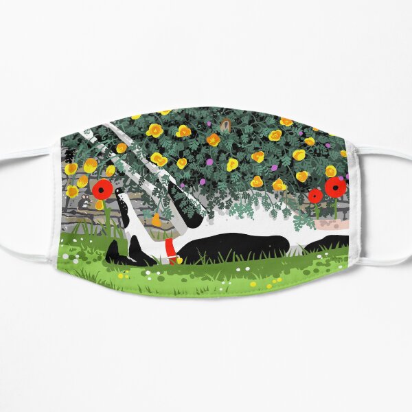 The Cowhound and the Yellow Flowers Flat Mask