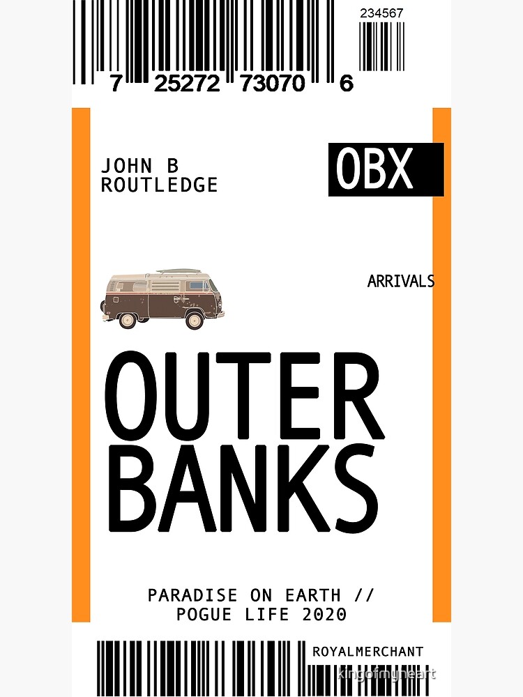 "outer Banks John B: Boarding Pass/plane Ticket" Poster For Sale By ...