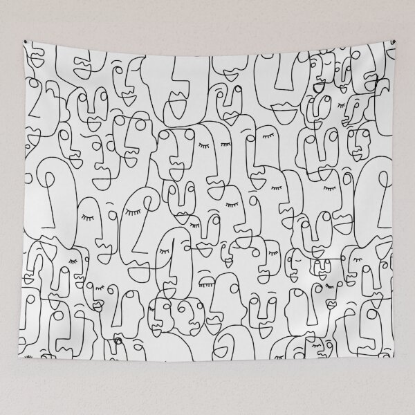 Item preview, Minimalist Abstract Line Faces designed and sold by ❤ stickers by bee ❤.