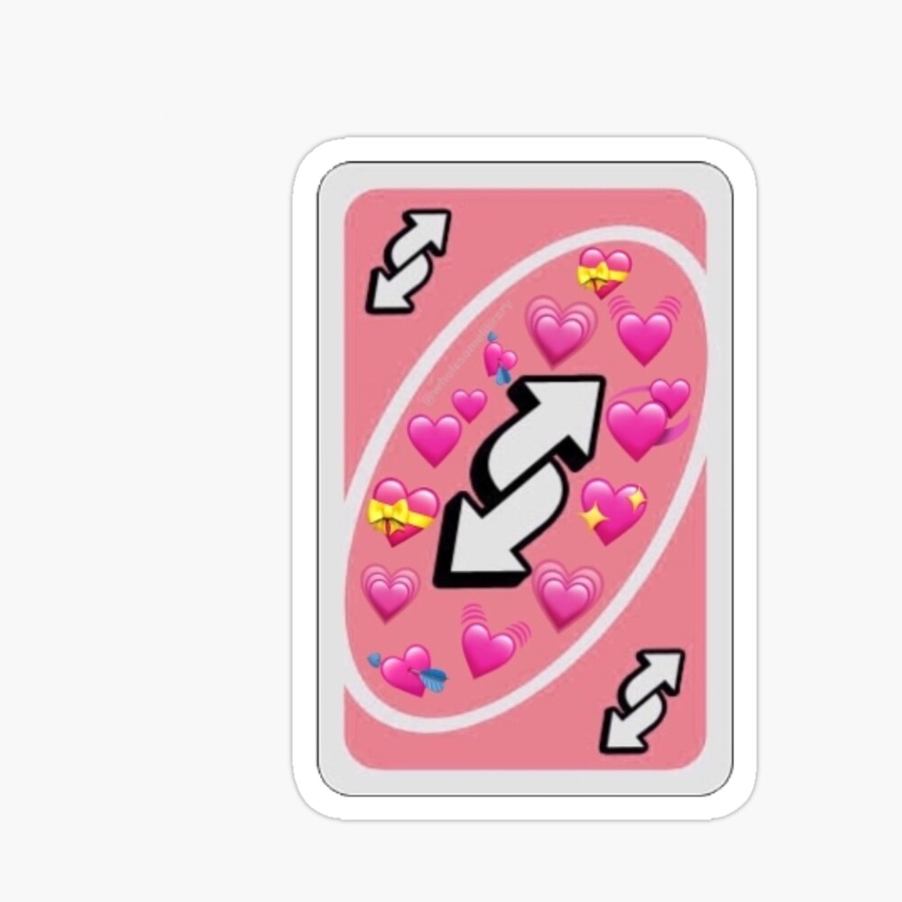 Pink Uno Reverse Card Sticker for Sale by mayafoleyy