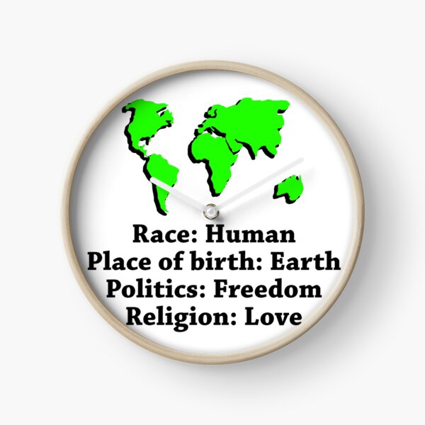 A Race, A Place Of Birth Clock