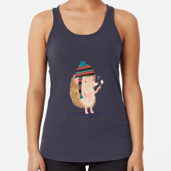 Hedgehog with flower Racerback Tank Top