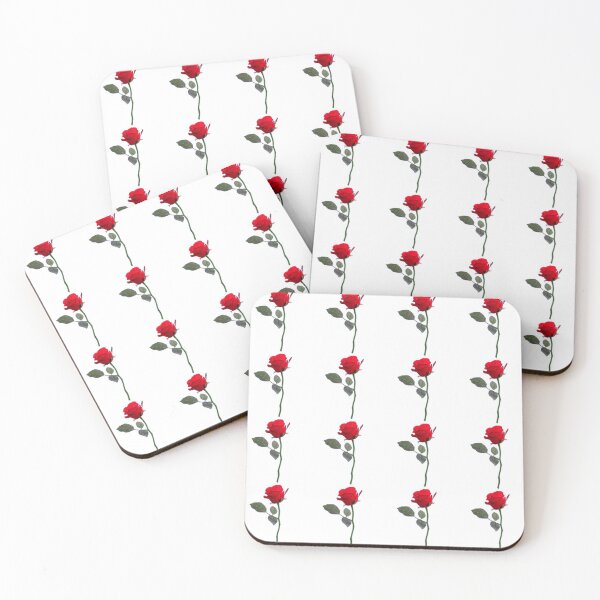 Item preview, RED ROSE PATTERN ART ON WHITE designed and sold by sharlesart.