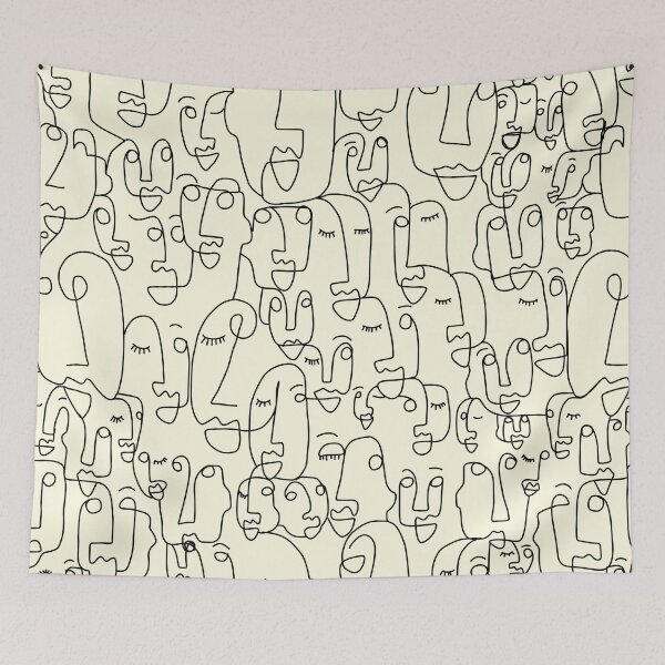 Item preview, Minimalist Abstract Line Faces designed and sold by ❤ stickers by bee ❤.