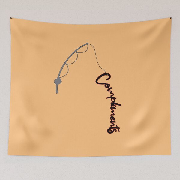 Item preview, Fishing for compliments black designed and sold by frankuffmann.